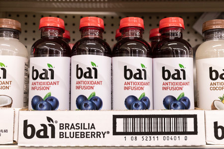 Indianapolis - Circa December 2021: Bai Antioxidant Infusion drink display. Bai Beverages is a subsidiary of Keurig Dr. Pepper.のeditorial素材