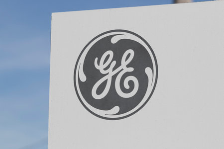 Cincinnati - Circa December 2021: GE Engine Services Plant. General Electric will break up into three companies to focus on aviation.のeditorial素材