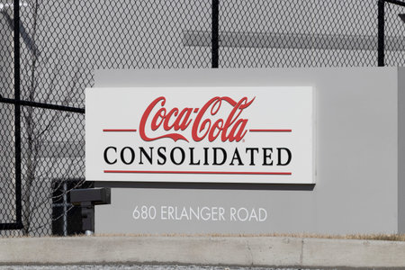 Erlanger - Circa February 2022: Coca-Cola Consolidated. Coca-Cola manufactures Coke, Diet Coke,...
