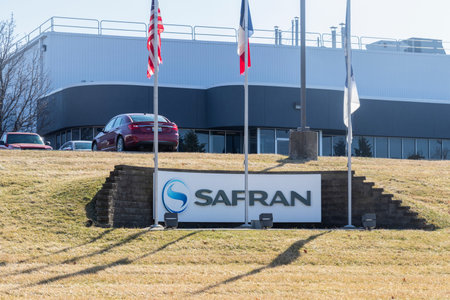 Walton - Circa February 2022: Safran Landing Systems location. Safran produces and refurbishes...