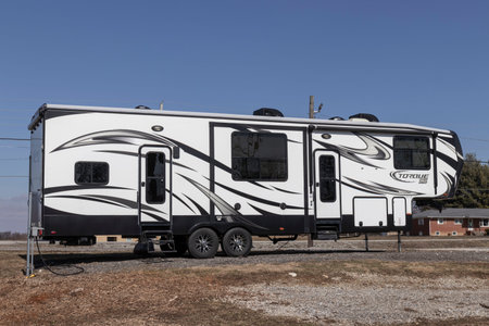 Peru - Circa March 2022: Torque SS Fifth Wheel by Heartland Recreational Vehicles, a division of...