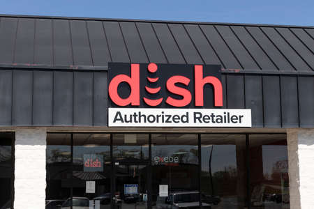 Kendallville - Circa May 2022: Dish Network authorized retailer. DISH Network is a satellite television and cell phone service provider.のeditorial素材