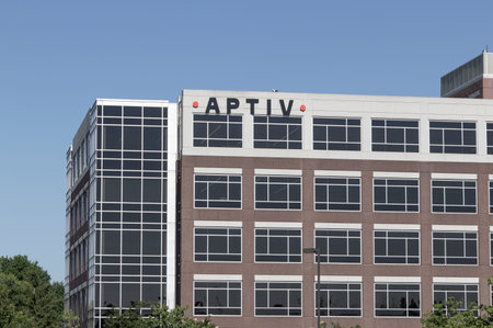 Carmel - Circa June 2022: Aptiv Technical Center. Aptiv provides vehicle electrical systems and...