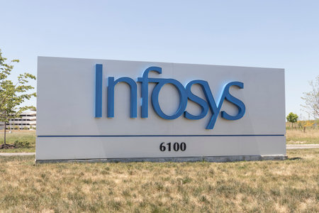 Indianapolis - Circa July 2022: Infosys U.S. Education Center. Infosys is based in India and is a...