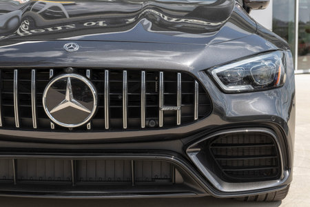 Indianapolis - Circa August 2022: Used Mercedes AMG GT 63 S. With supply issues, Mercedes is relying...