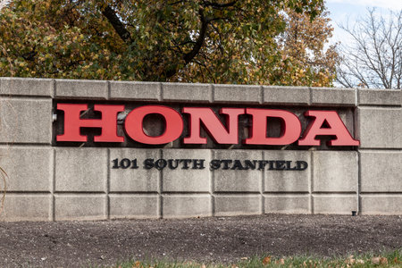 Troy - Circa October 2022: Honda Motor Company distribution center. This hub supplies nine other Honda distribution hubs.のeditorial素材