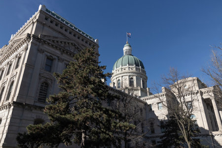 Indianapolis - Circa January 2023: Indiana State House and Capitol Dome. It houses the Governor, Assembly and Supreme Court.のeditorial素材