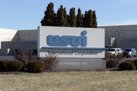 Sharonville - Circa February 2023: USUI International location. USUI provides industrial and engine...
