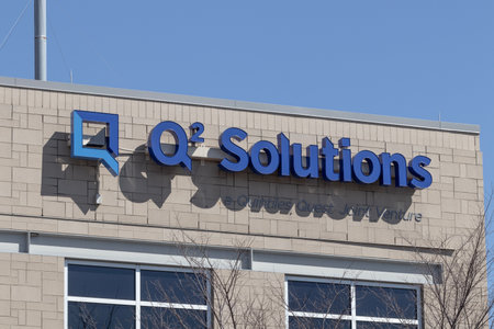 Indianapolis - Circa March 2023: Q2 Solutions Bioanalytical Laboratory. Q2 Solutions is a subsidiary of IQVIA, a health information technology and clinical research company.のeditorial素材