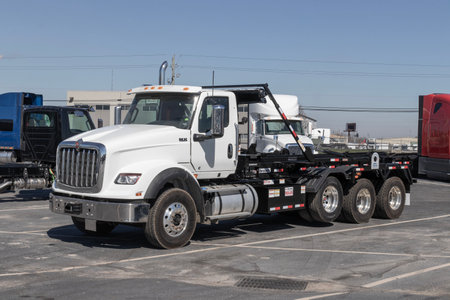 Indianapolis - Circa March 2023: Navistar International Semi Tractor Trailer Truck display at a dealership. Navistar International is subsidiary of Traton.のeditorial素材
