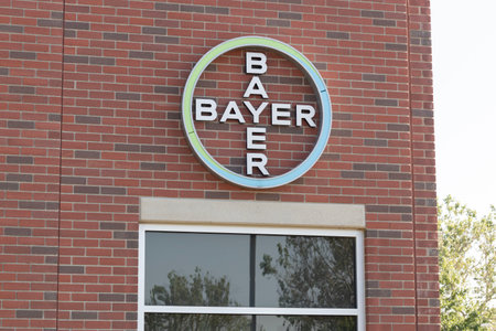 Champaign - Circa June 2023: Bayer Crop Science Innovation Center. Bayer AG is a pharmaceutical and life sciences company.のeditorial素材