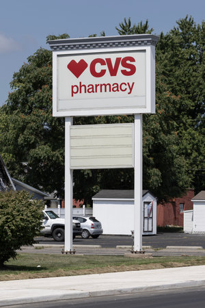 Logansport - August 3, 2023: CVS Pharmacy location. CVS Health is a retail pharmacy and pharmacy benefit manager.のeditorial素材
