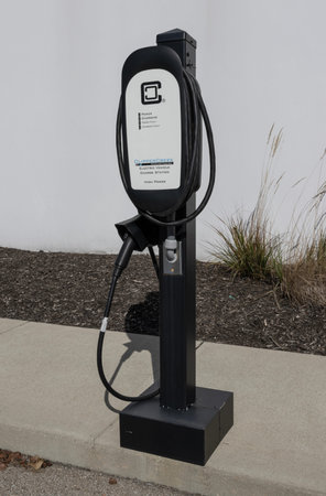 Noblesville - October 22, 2023: ClipperCreek EV Charging Station. ClipperCreek plug-in vehicle...