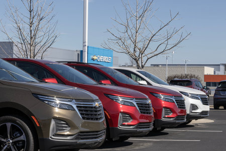 Indianapolis - February 11, 2024: Chevrolet Equinox display at a dealership. Chevy offers the...