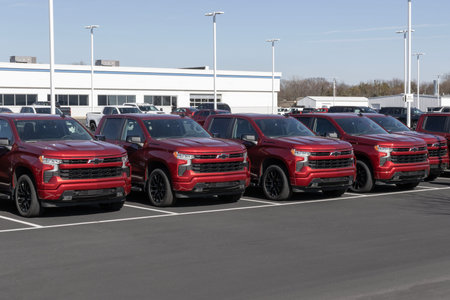 Indianapolis - February 11, 2024: Chevrolet Silverado 1500 ZR2 display at a dealership. Chevy offers...