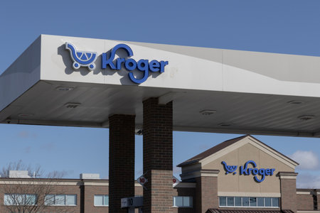 Avon - March 10, 2024: Kroger Supermarket. Kroger is one of the largest grocery store chains in the United States.のeditorial素材