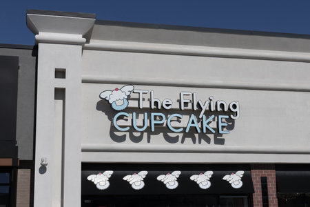 Greenwood - March 16, 2024: The Flying Cupcake is a locally owned, Indianapolis area bakery specializing in Cupcakes.のeditorial素材