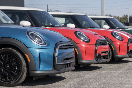 Indianapolis - March 24, 2024: Mini Hardtop display at a dealership. MINI offers cars in Countryman, Hardtop 2 or 4 Door, Convertible and Clubman models.のeditorial素材