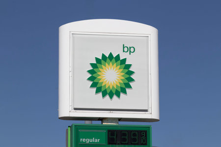 Chicago - April 6, 2024: BP Retail Gas Station. BP and British Petroleum is a global British oil and...