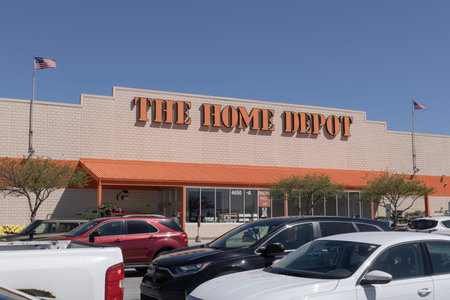 Indianapolis - April 13, 2024: Home Depot home improvement store. Home Depot is the largest home improvement retailer in the US.のeditorial素材