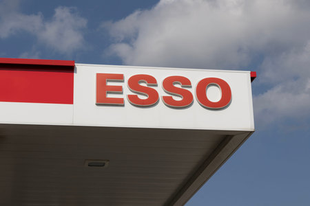 Windsor, ONT - July, 12 2024: Esso brand gasoline, petrol and convenience station. The Esso name is...