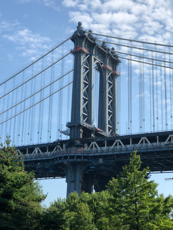 New York - August 15, 2019: Manhattan Bridge. The Manhattan Bridge is one of the most photographed...