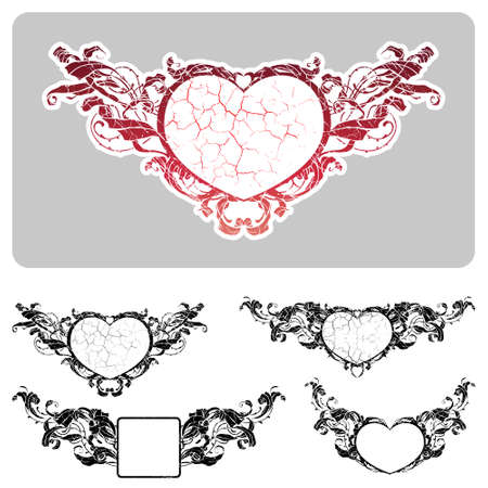 5 floral frames  のイラスト素材