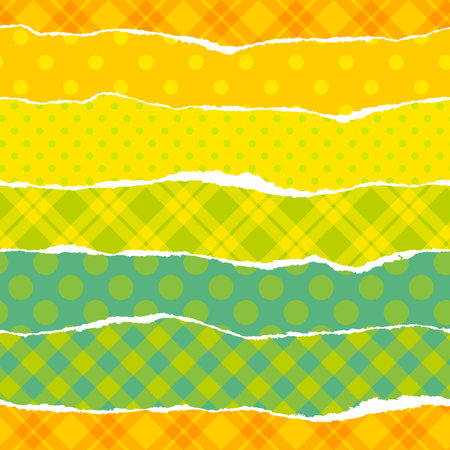 Torn wrapping paper  Seamless vector vibrant pattern  のイラスト素材
