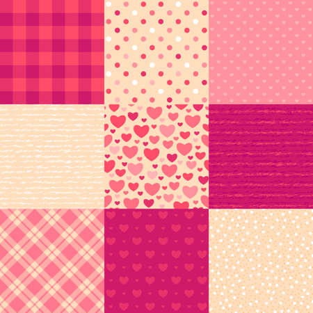 Love letters  Collection of 9 elegant seamless patterns on the theme of romance and loveのイラスト素材