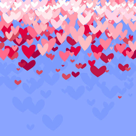 Background with red vector hearts. Background for your design.のイラスト素材