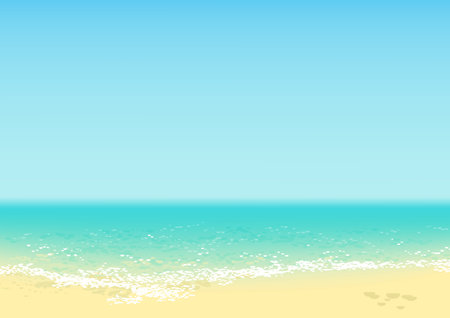 Beach with turquoise tropical sea and clean sandのイラスト素材