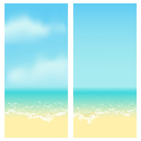 Beach with turquoise tropical sea and clean sandのイラスト素材