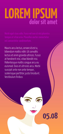 Portrait of a beautiful woman with long hair. Template for your designのイラスト素材