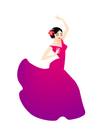 Illustration of a woman dancing flamencoのイラスト素材