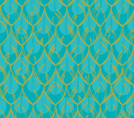 Seamless simple pattern with stylized feather or squamaのイラスト素材