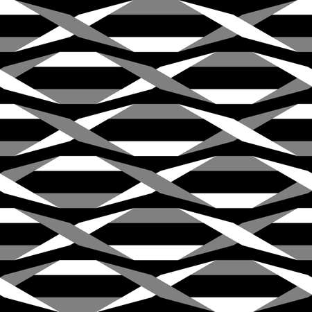 Origami. Seamless black and white simple geometric patternのイラスト素材
