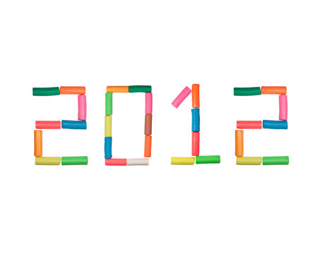 Year 2012 plasticine number