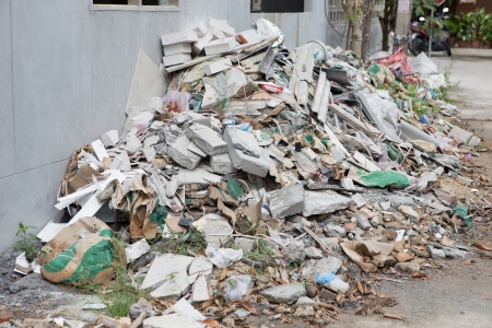 heap of scrap from home buildingの写真素材