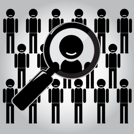 Conceptual illustration for choosing happy peopleのイラスト素材