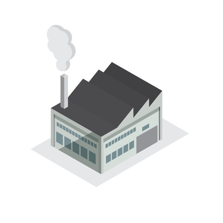 factory building small model designのイラスト素材