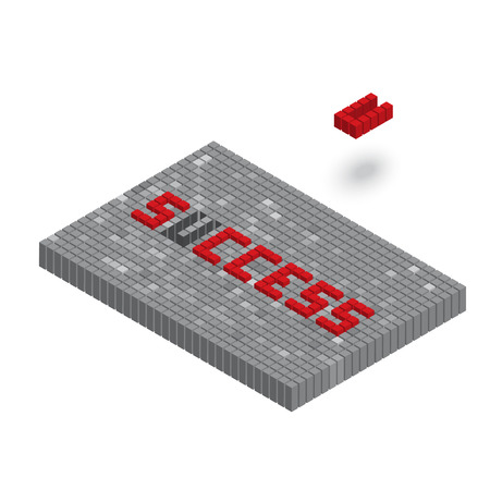 success word in 3D block wall illustrationのイラスト素材