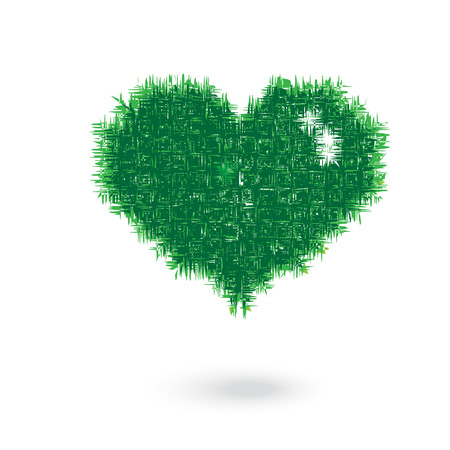 grass heart shape illustrationのイラスト素材