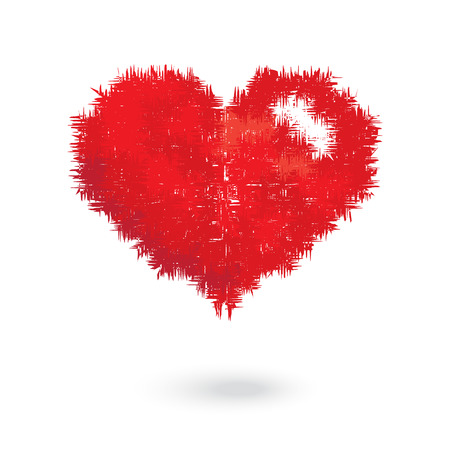 red heart hair vector illustrationのイラスト素材