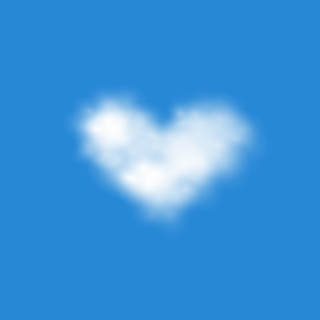 vector of  realistic heart shape  clouds EPS10