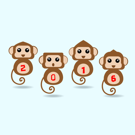 Chinese new year 2016 year of monkeyのイラスト素材