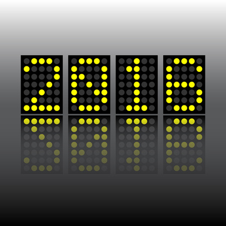 new year 2016 digital score board style with reflectionのイラスト素材