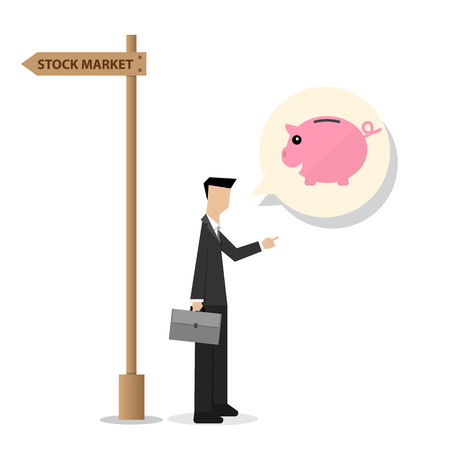 business consultant advise to saving money better than invest in stock marketのイラスト素材