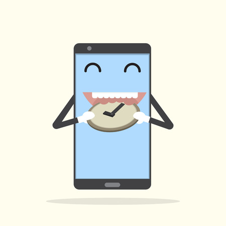 time consuming with your smartphoneのイラスト素材