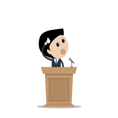 businessman feel excited at the podiumのイラスト素材