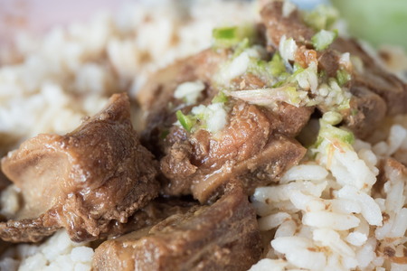 steamed pork ribs with riceの写真素材